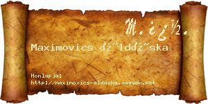 Maximovics Áldáska névjegykártya